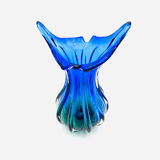 Large Murano Sommerso Vase 33cm - Cobalt Blue & Emerald - 2.8kg