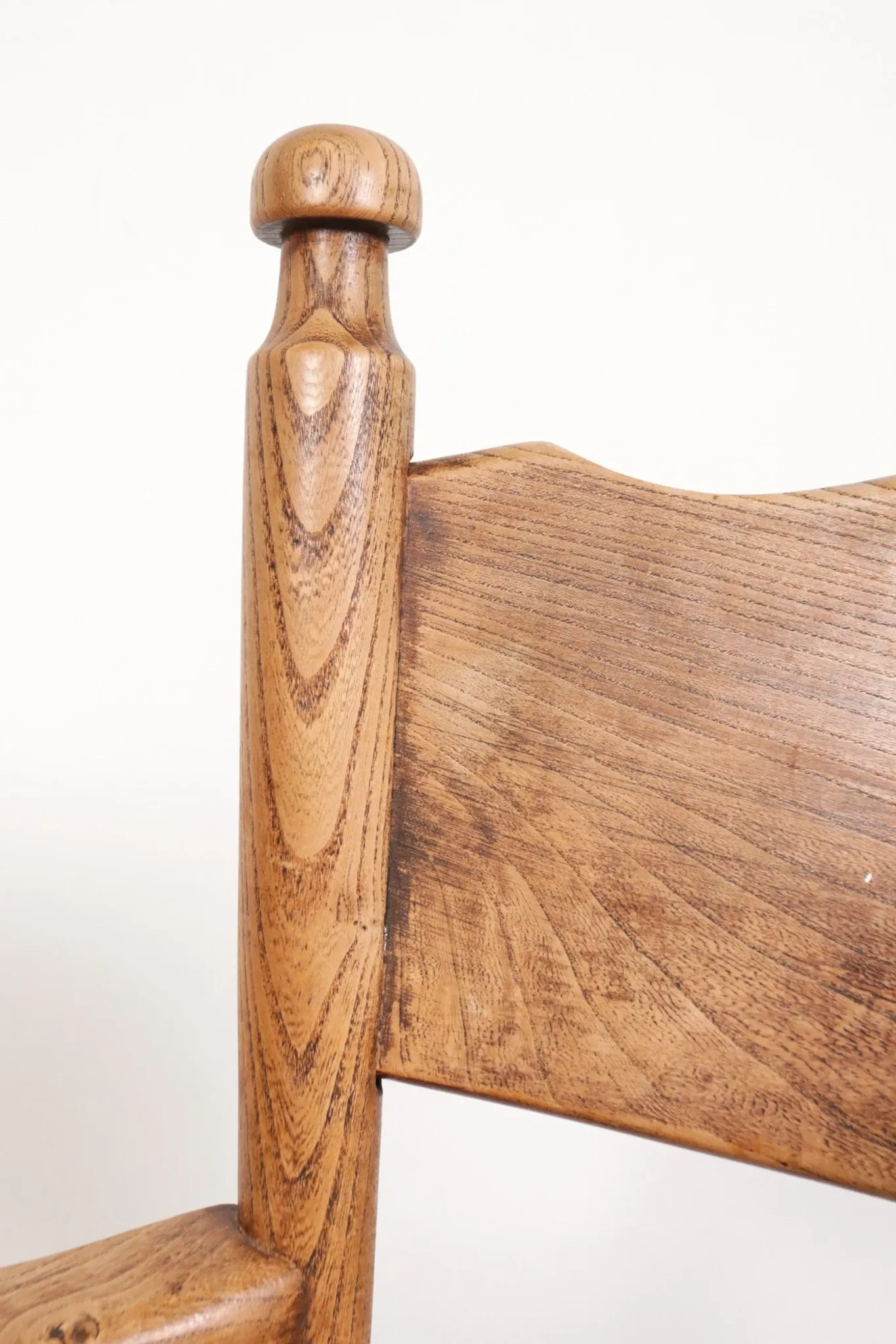 Brutalist oak fireside chair – wabi sabi armchair
