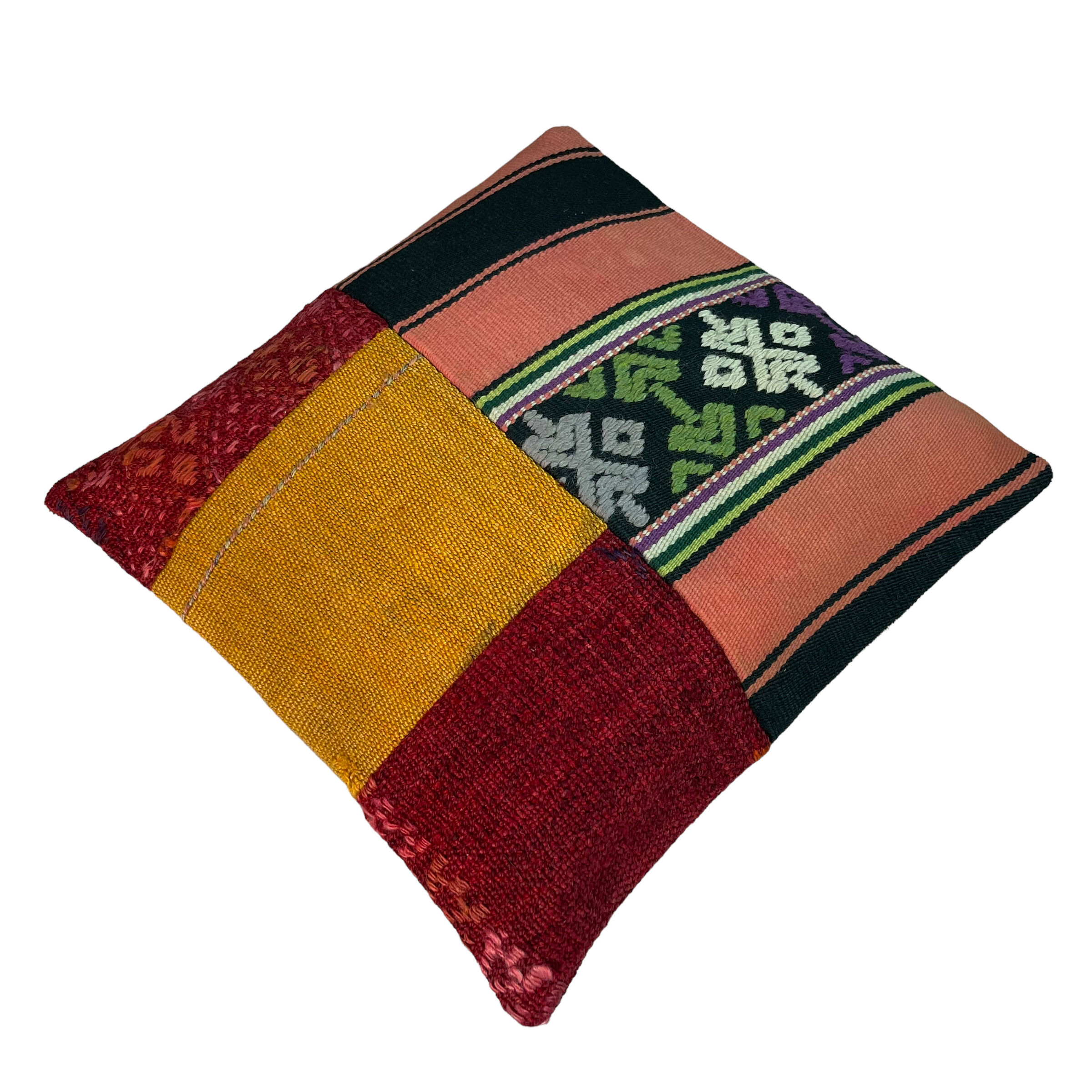 Vintage turkish kilim cushion cover, 40 x 40 cm