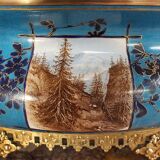 Planter in glazed porcelain and gilded bronze late nineteenth