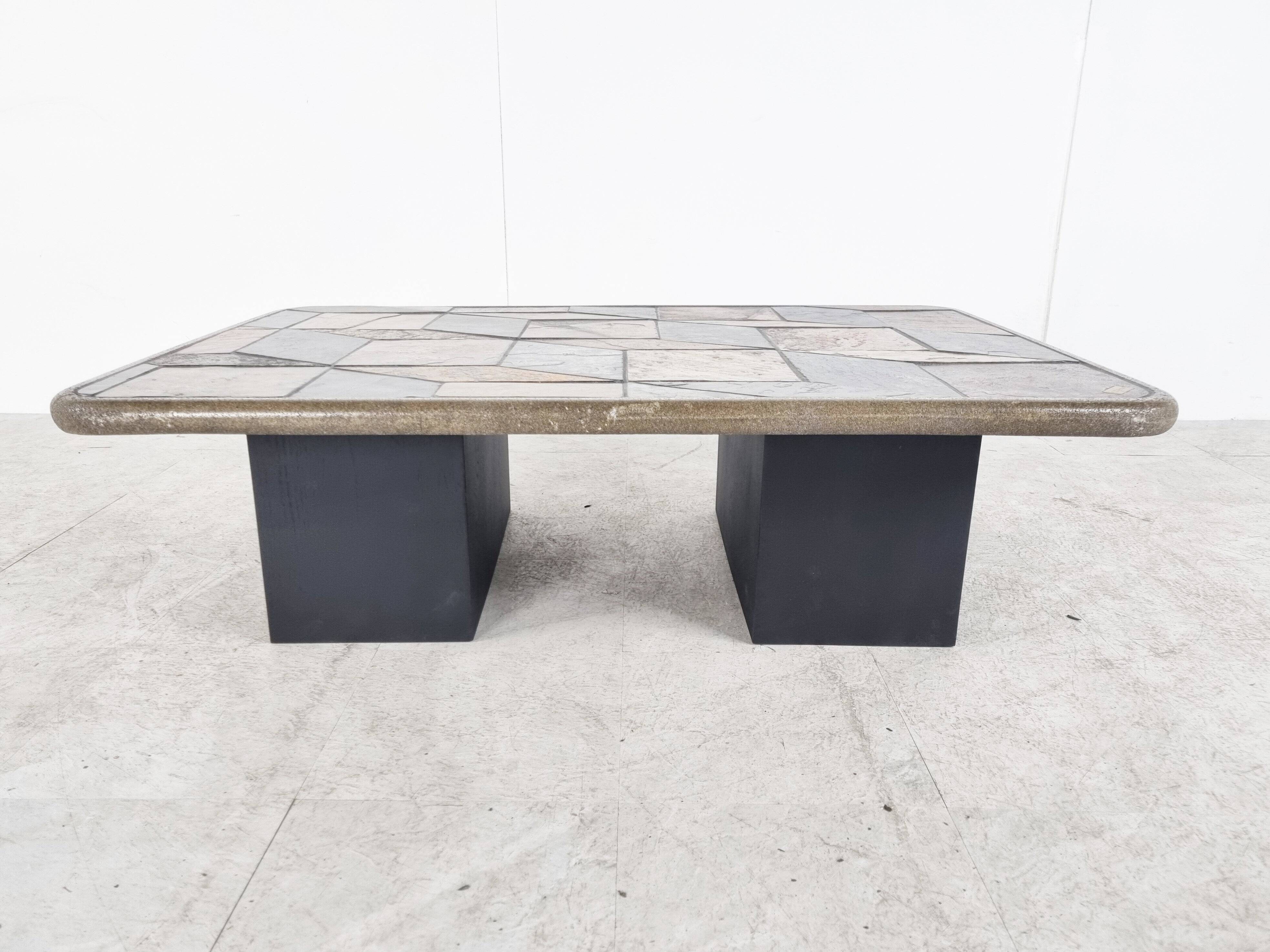 Vintage brutalist coffee table, 1970s