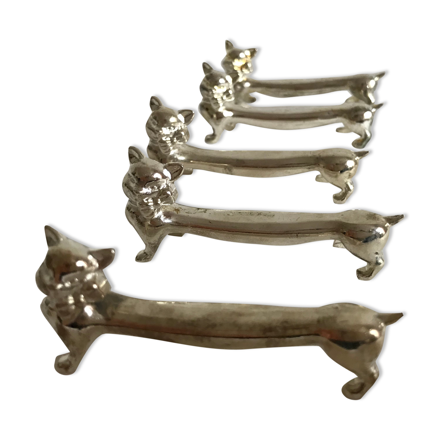 Silver metal knife holder