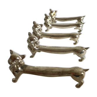 Silver metal knife holder