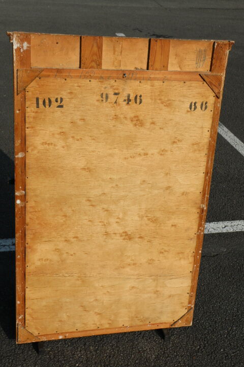 Gold beveled rectangular mirror 126x80cm