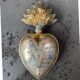 Sacred ex-voto in solid silver – heart engraved “Reconnaissance” – interior do