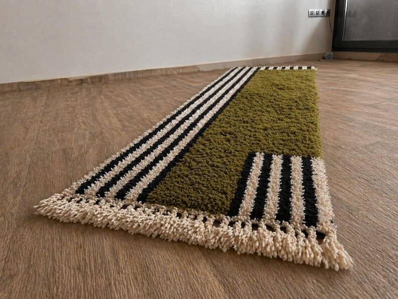 Handmade Moroccan hallway rug - custom made 75/300 cm
