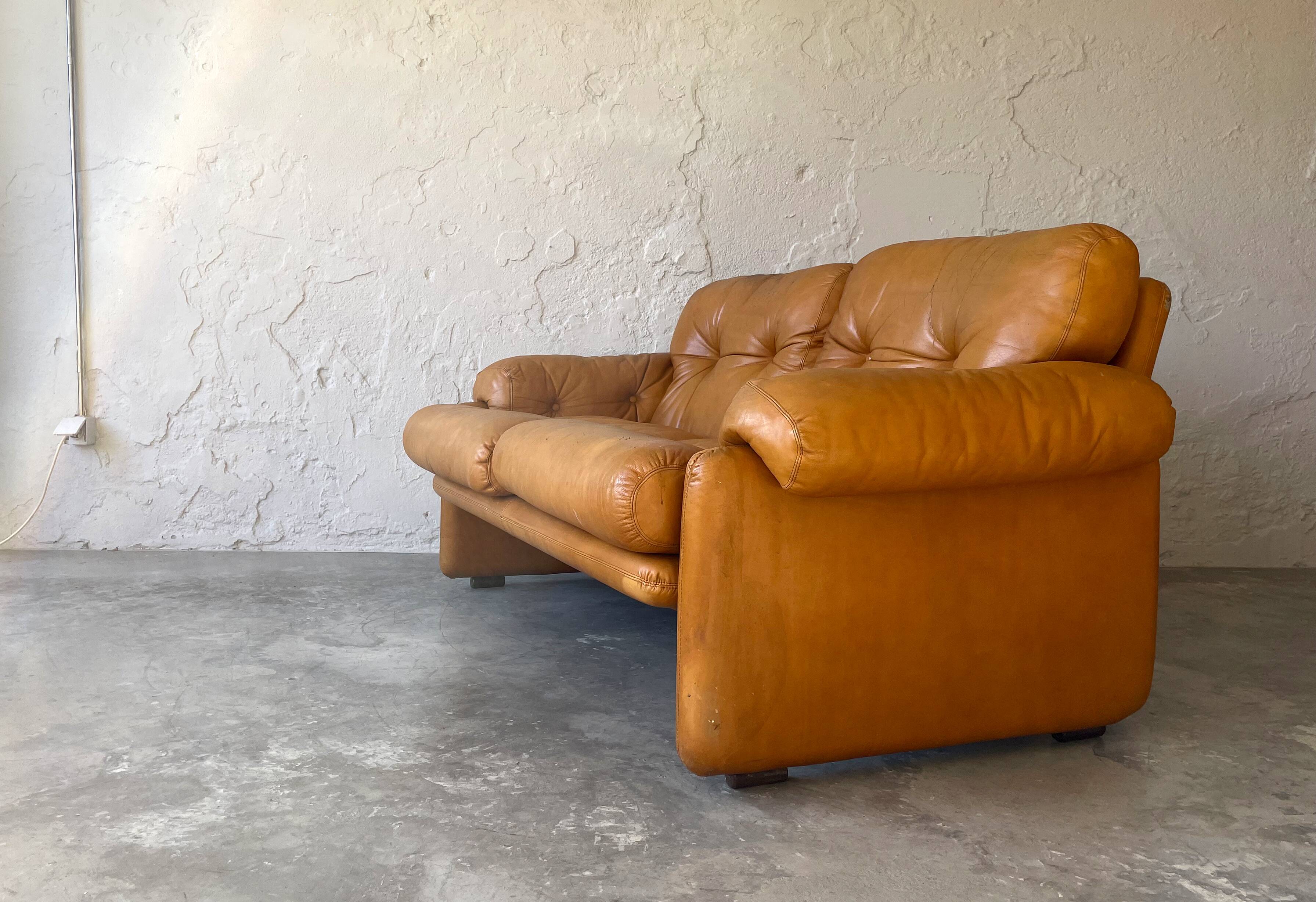 Two seats leather sofa, by Tobias Scarpa