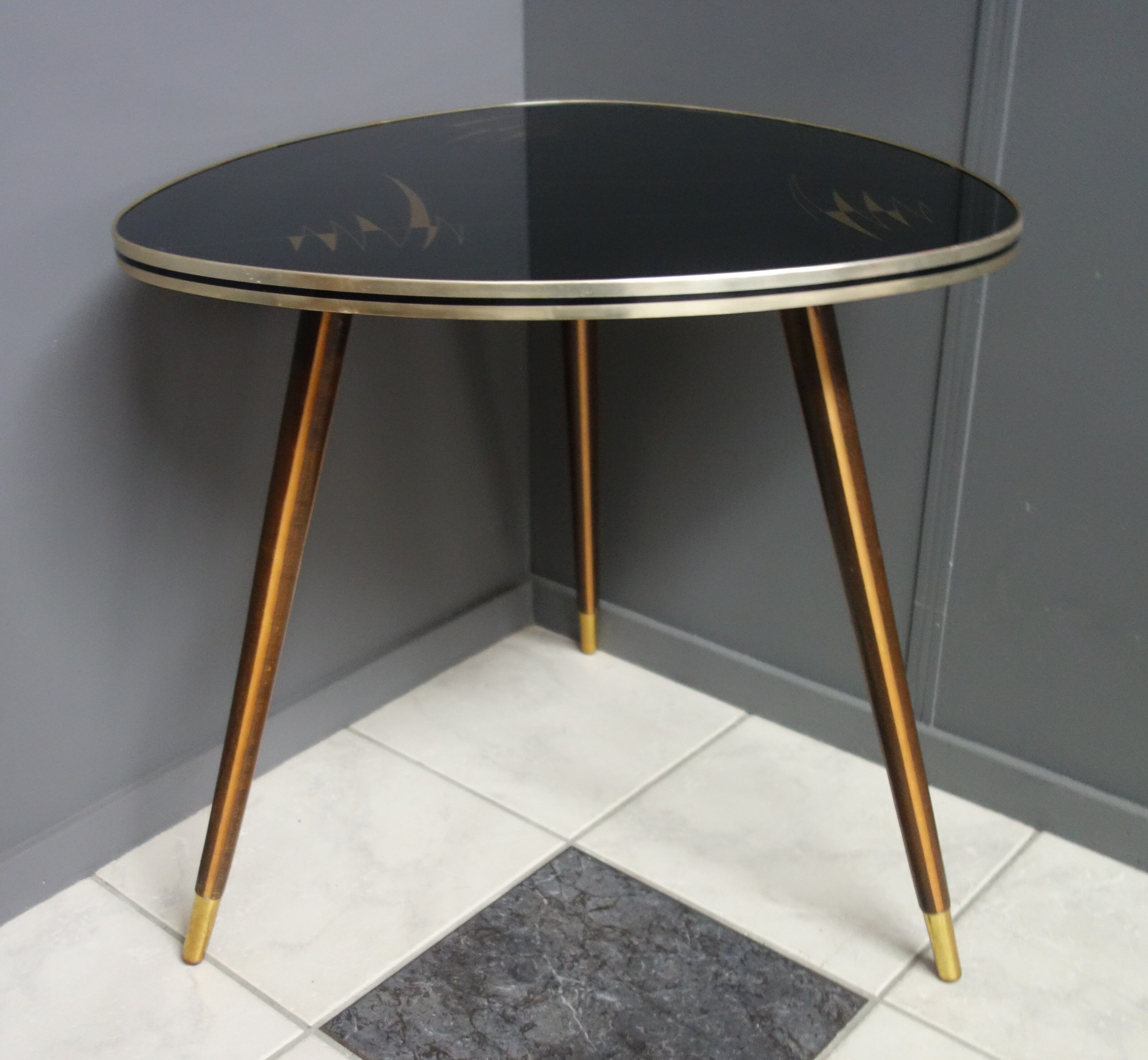 Black and Gold glass table 1960s