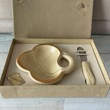 Butter dish and ceramic knife Poet Laval vintage 60s