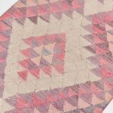 3x12 Pink Purple Kilim Runner Rug 84x347Cm