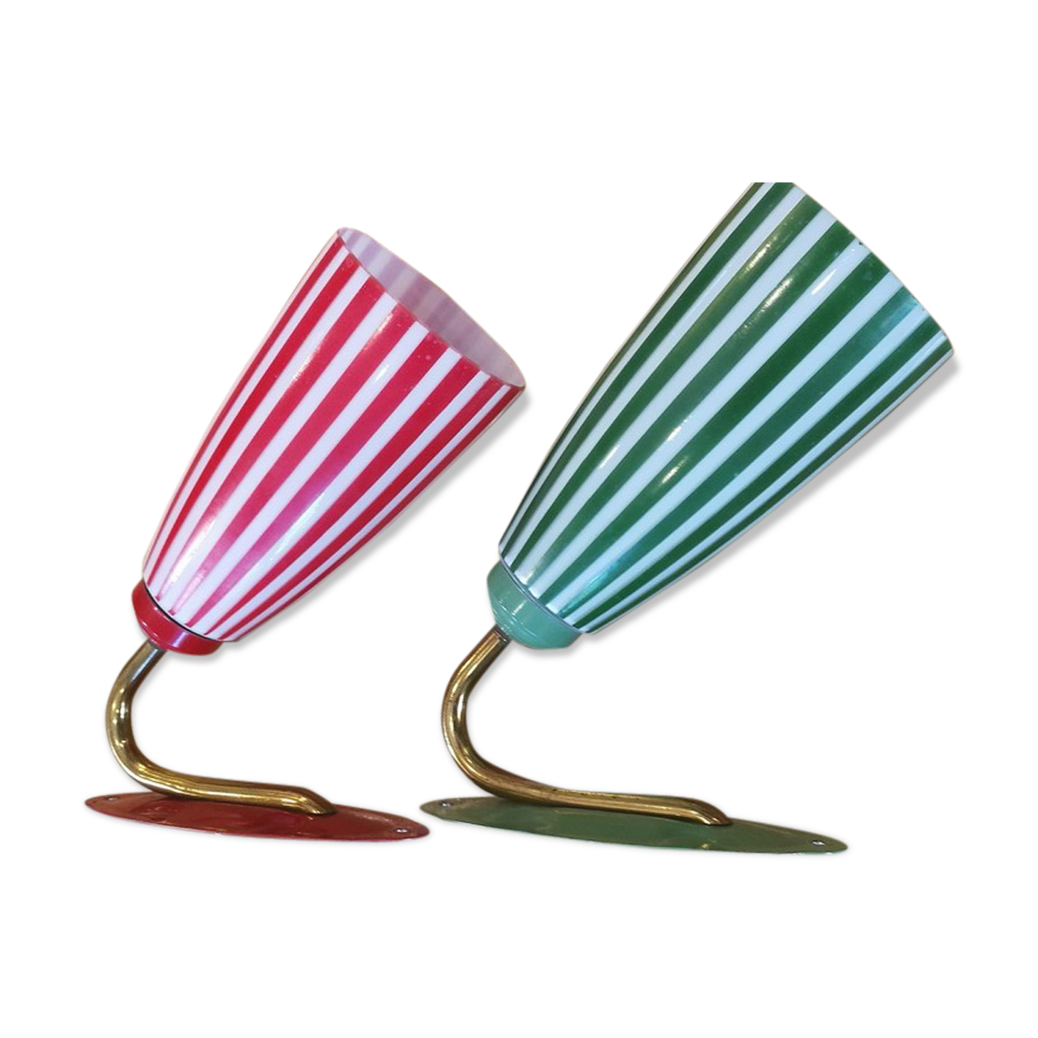 Pair of opaline wall lamps 1960