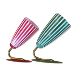 Pair of opaline wall lamps 1960