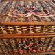 Ancient wicker, rattan and bamboo chest