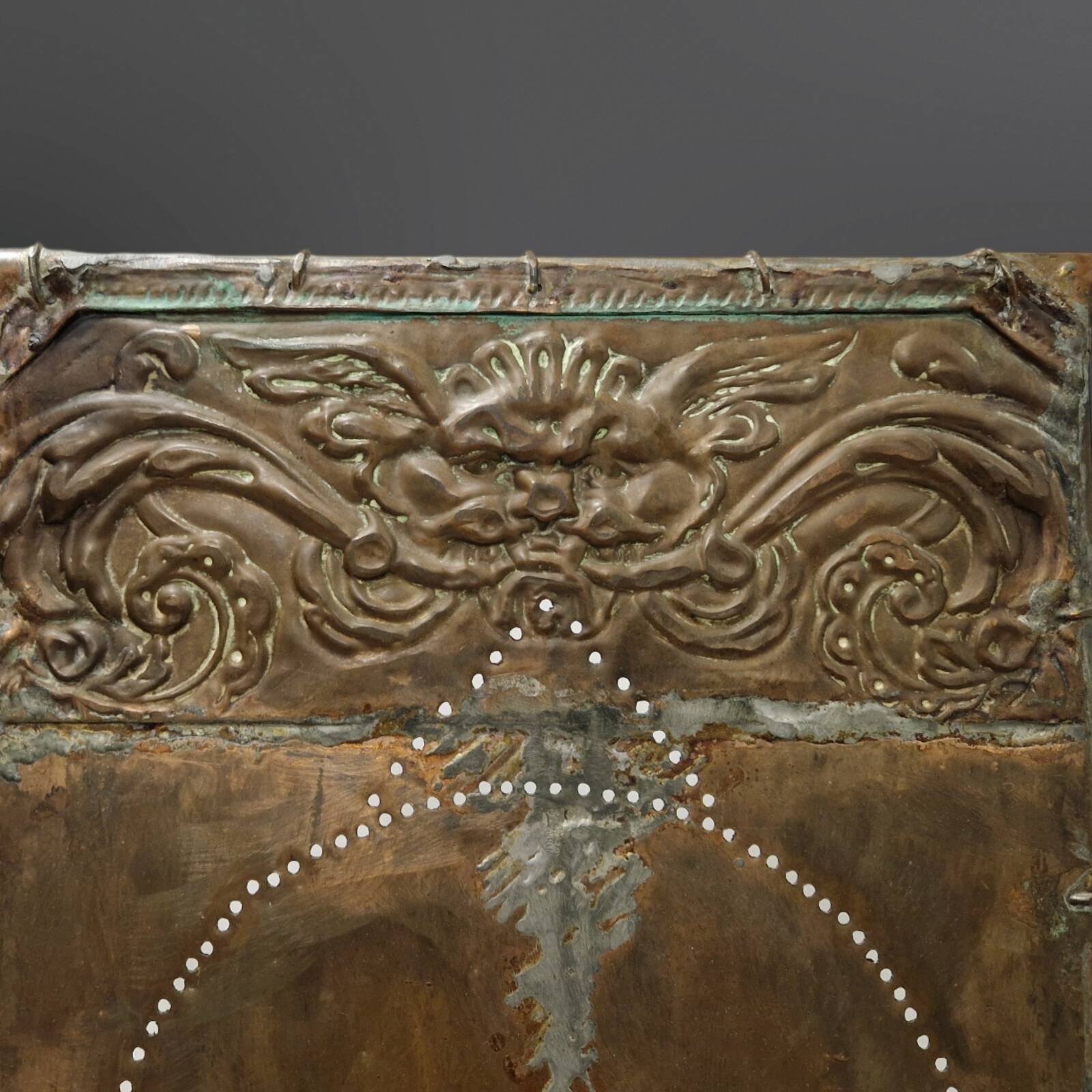 Copper and brass throne chair by Cor de Ree, Netherlands 1990