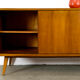 Midcentury Walnut Sideboard with sliding doors and drawers, 1950s