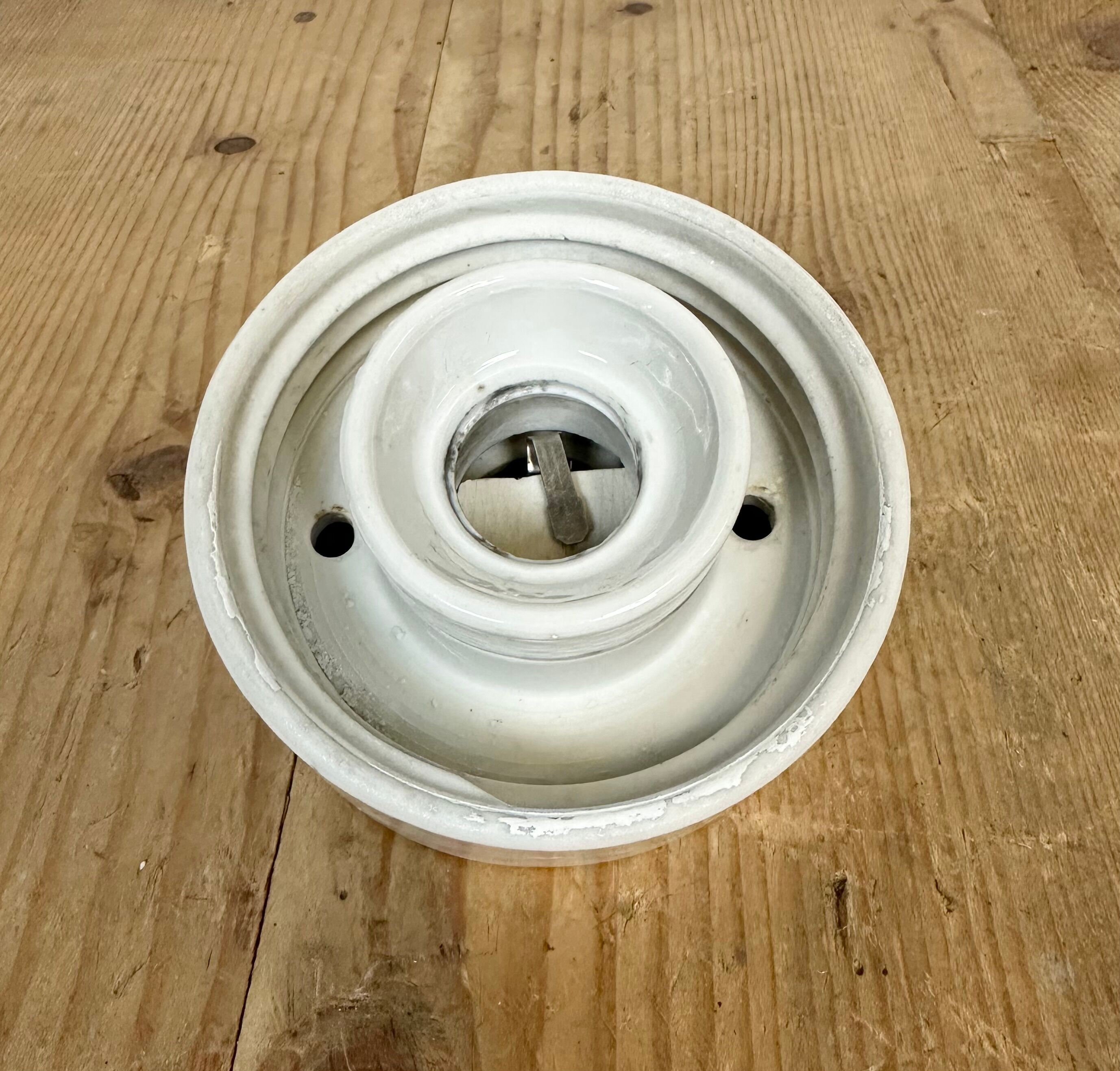 Vintage White Porcelain Wall Light, 1970s