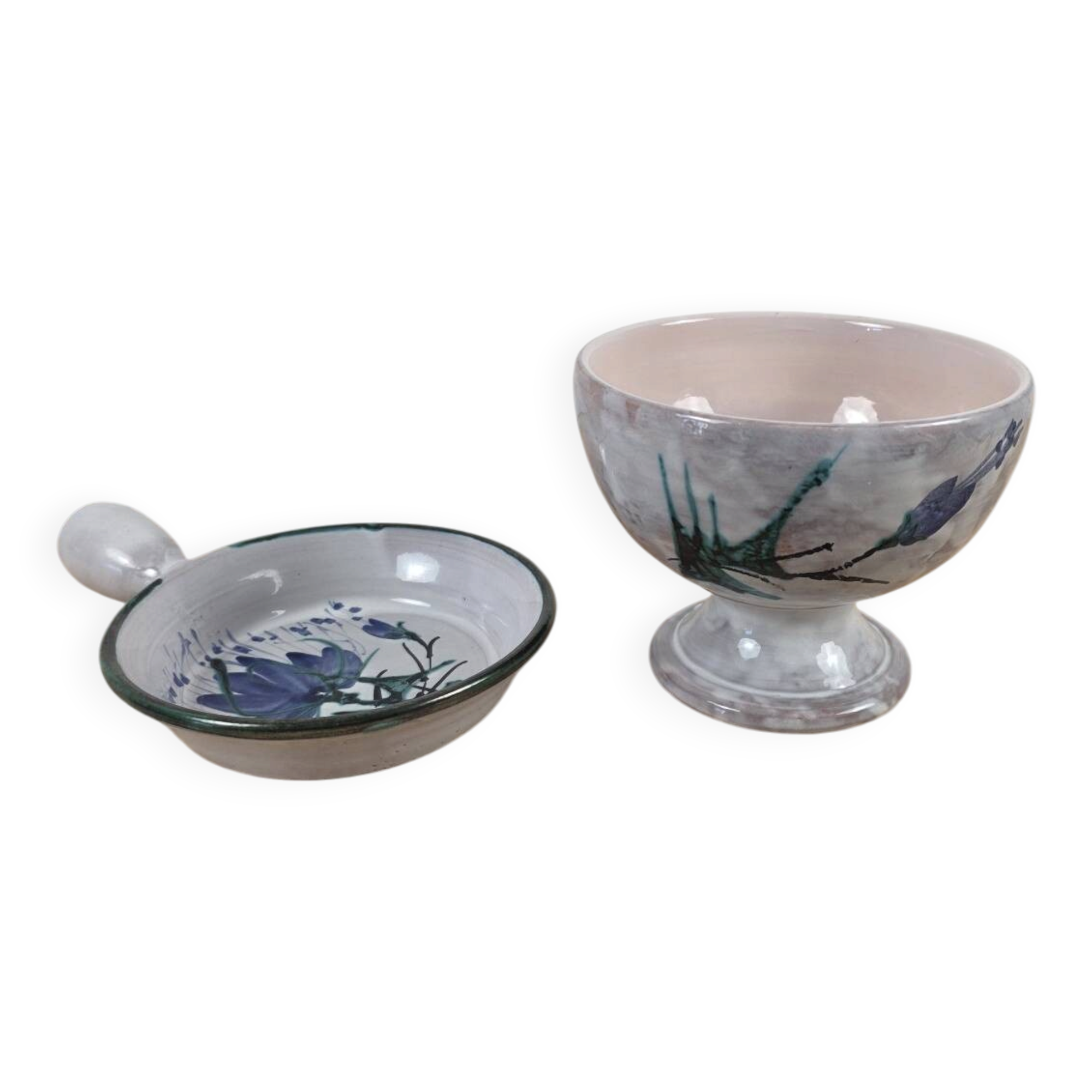 Cup on a stand and frying pan manufacture Le Brescon (Vallauris)