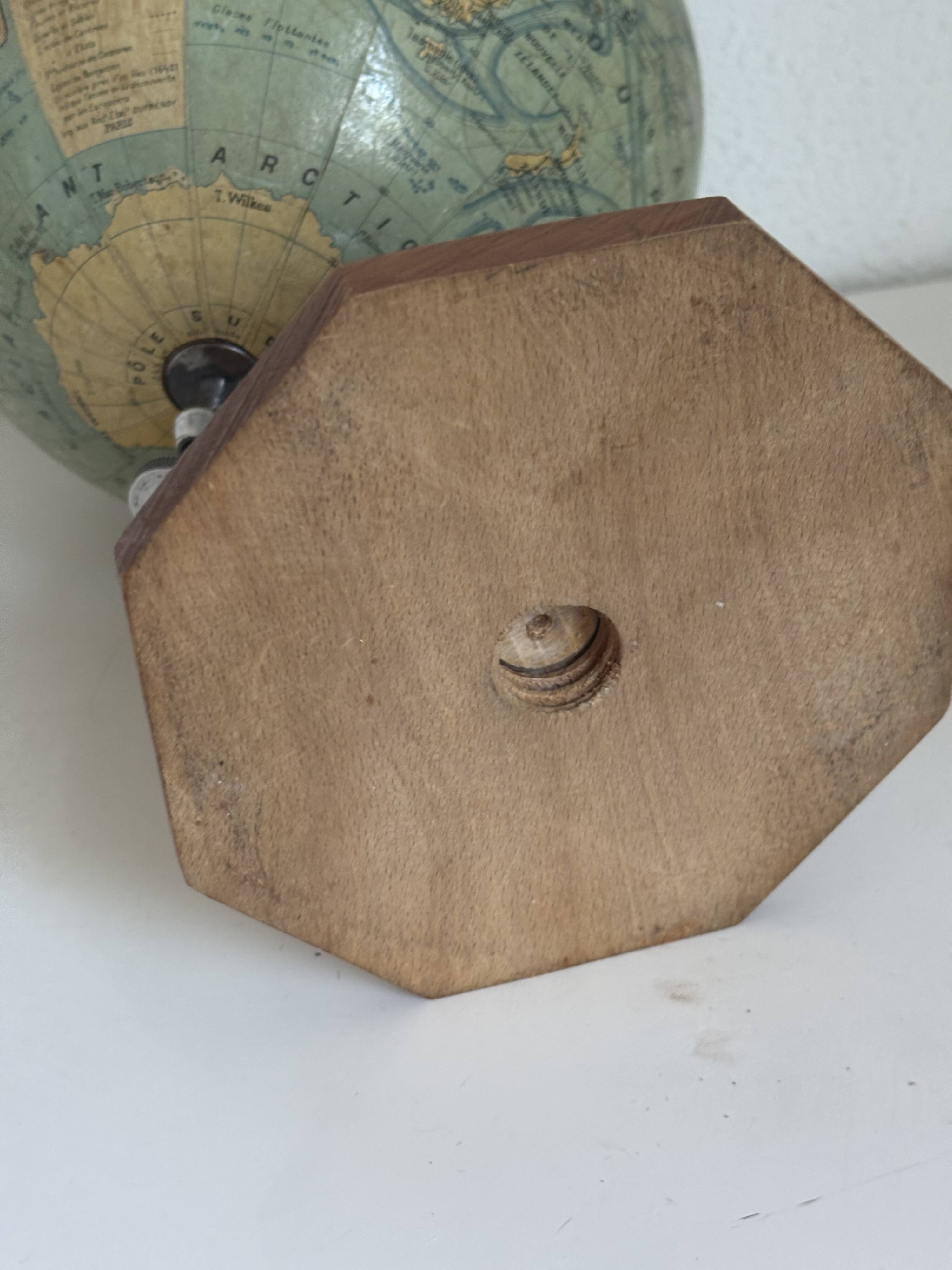 Globe vintage 1950 terrestre Girard et Barrère et Thomas - 33 cm