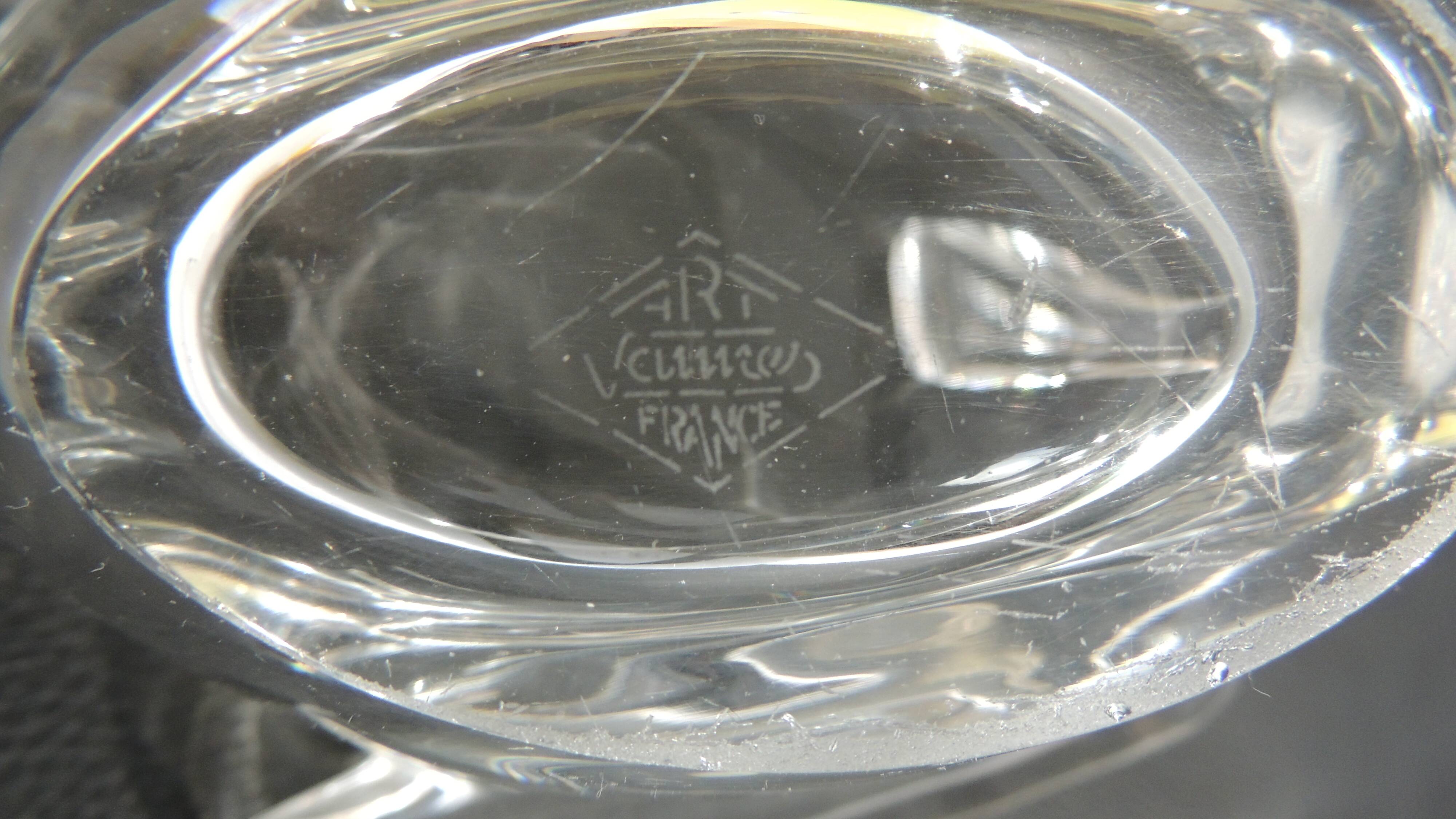 Swan Trinket Crystal Glass Art Vannes-Le-Chatel /Vintage 1960