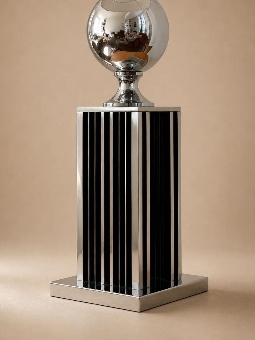 Chrome table lamp - Maison Barbier, 1970s
