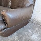 Michel Cadestin 1970s Dark Brown Leather 4-Piece Modular Sofa for Airborne