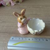Shape rabbit pattern flowers eggcup