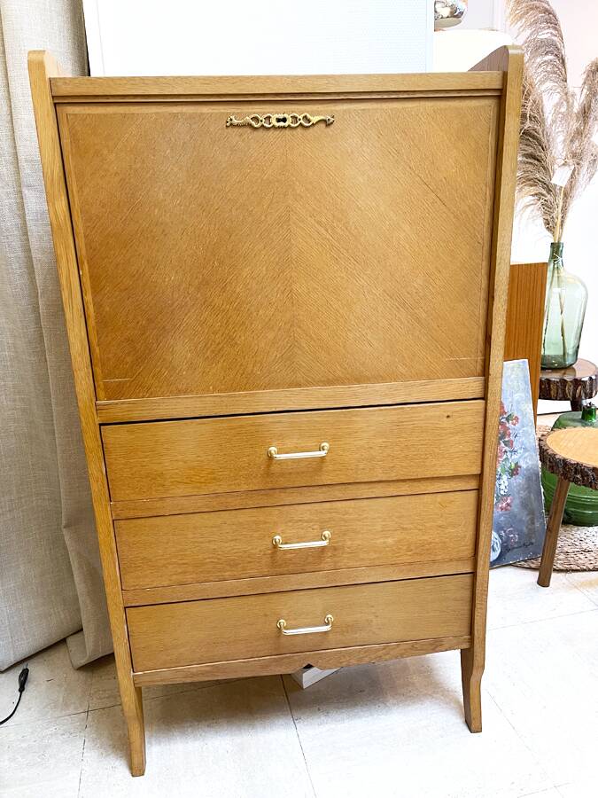 Vintage secretary with compass feet, 1960