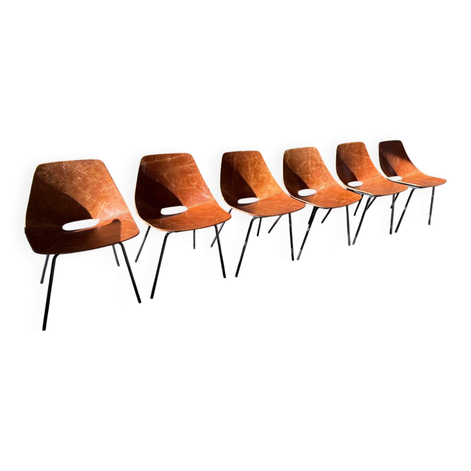 6 chaises « Tonneau » de Pierre Gariche