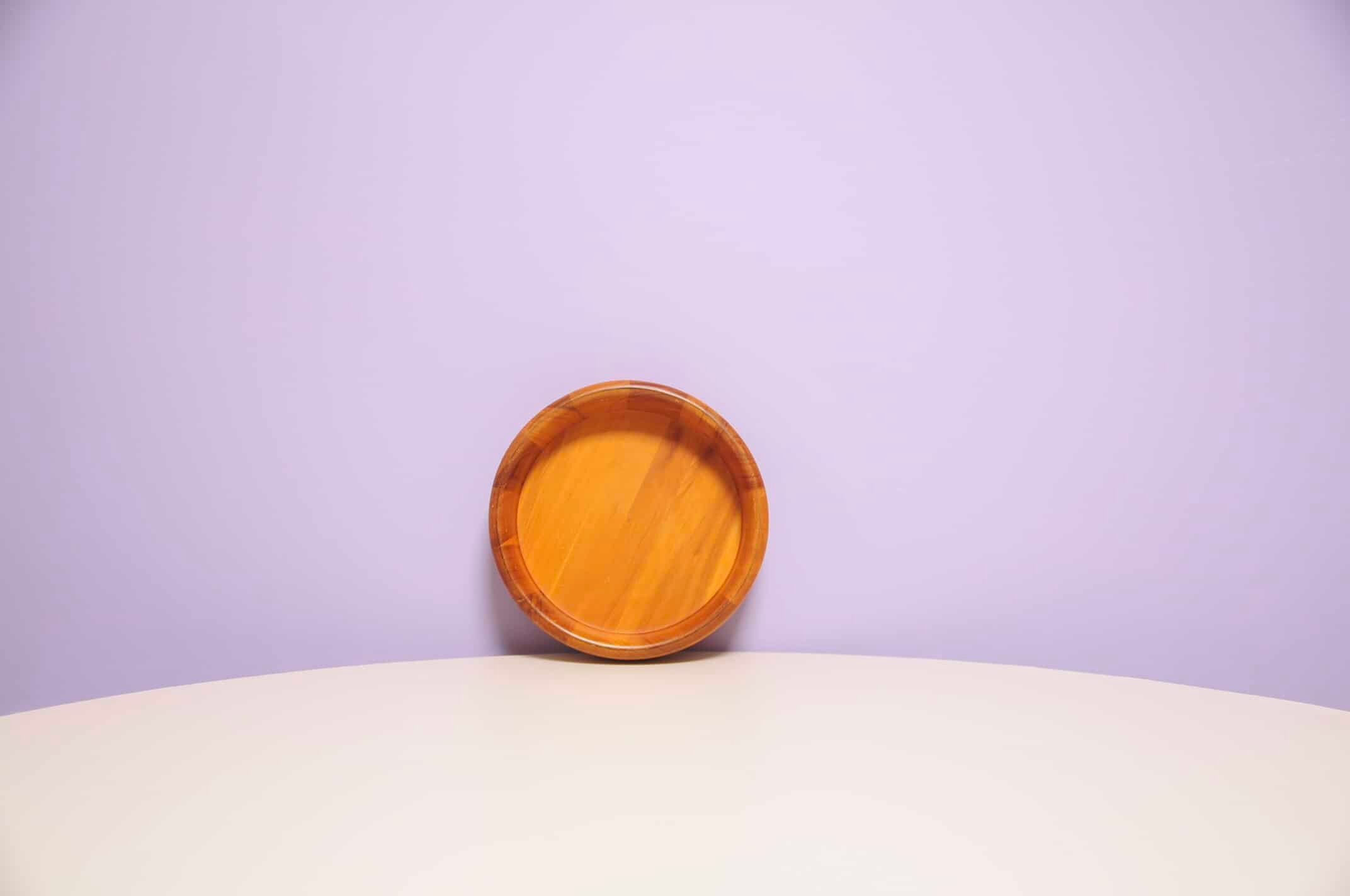 Small round wooden bowl