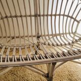 White rattan bench