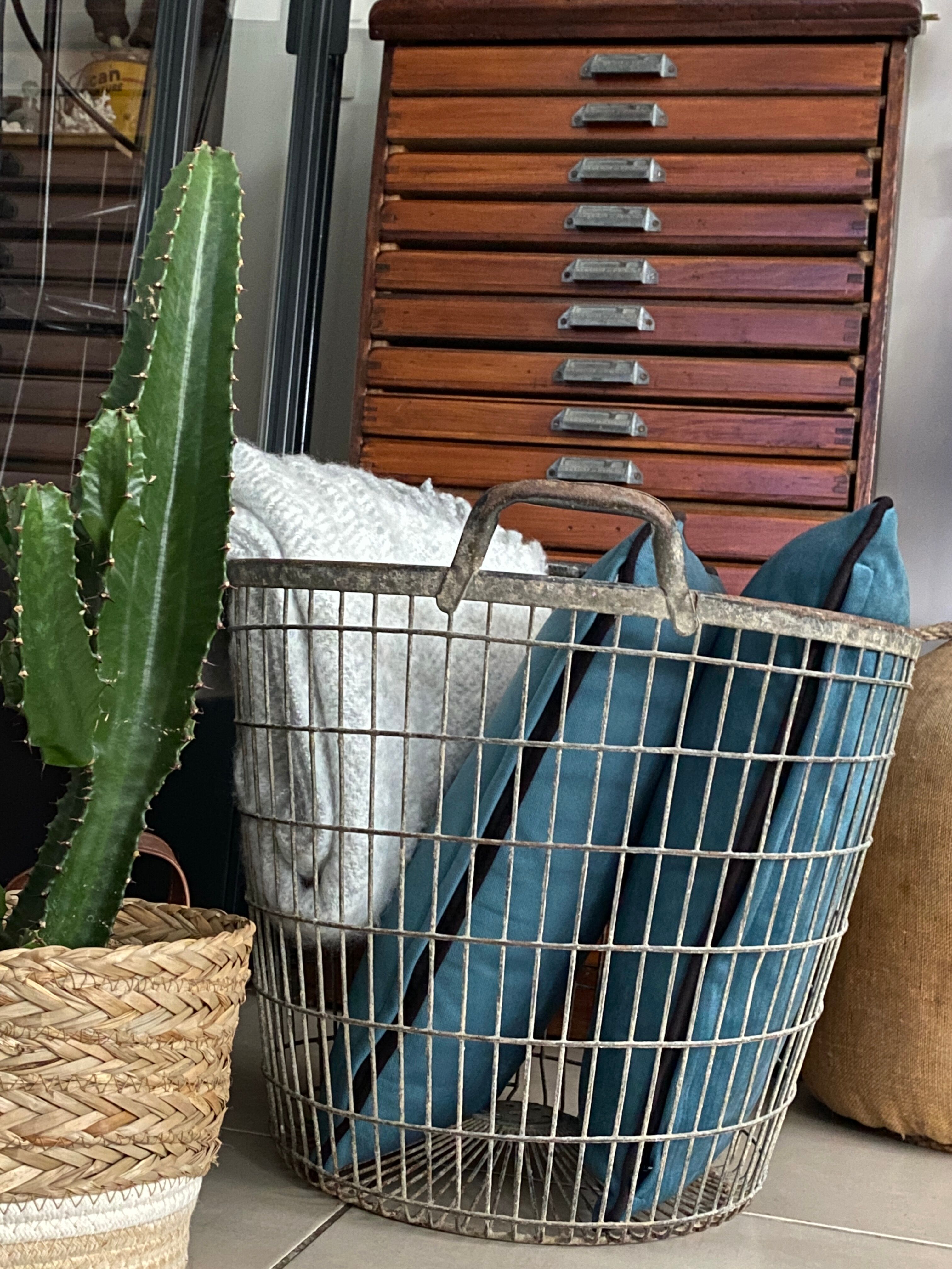 Old metal basket