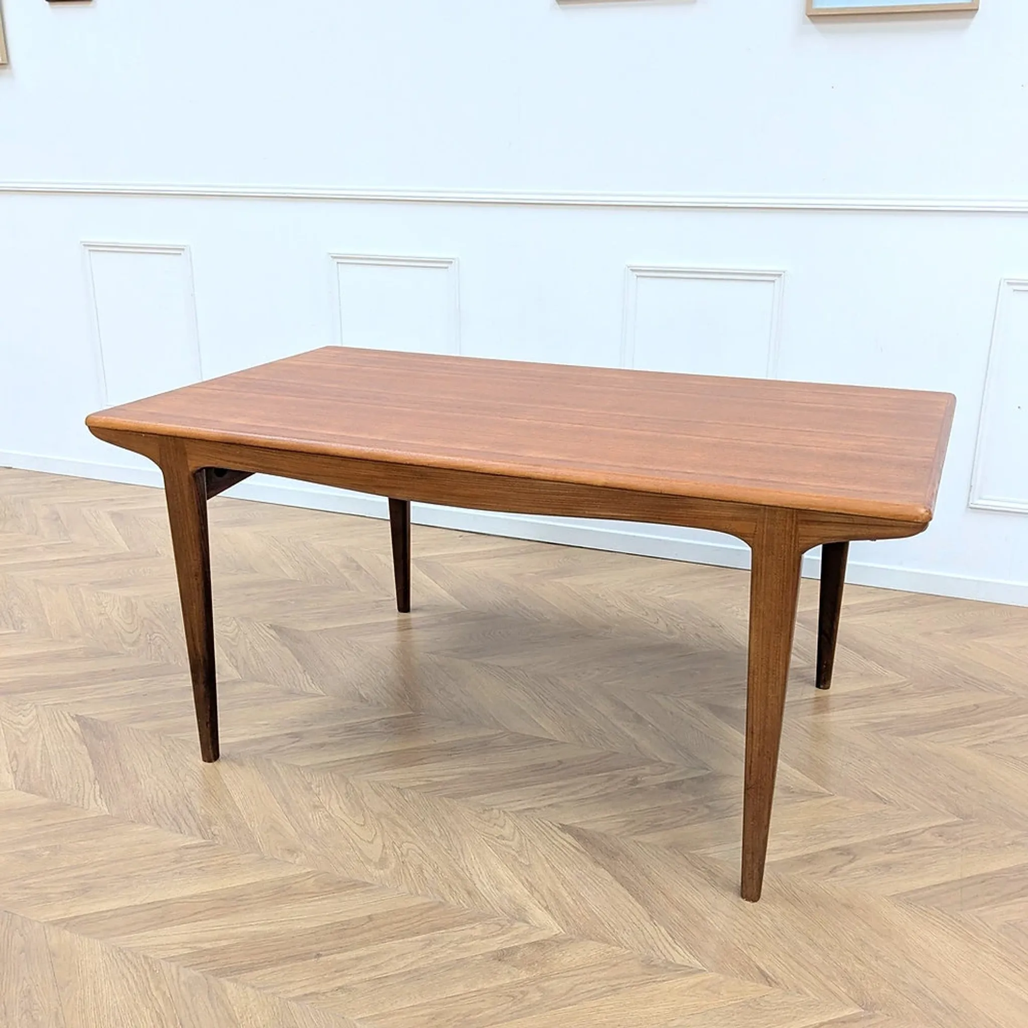 Scandinavian teak dining table with extensions