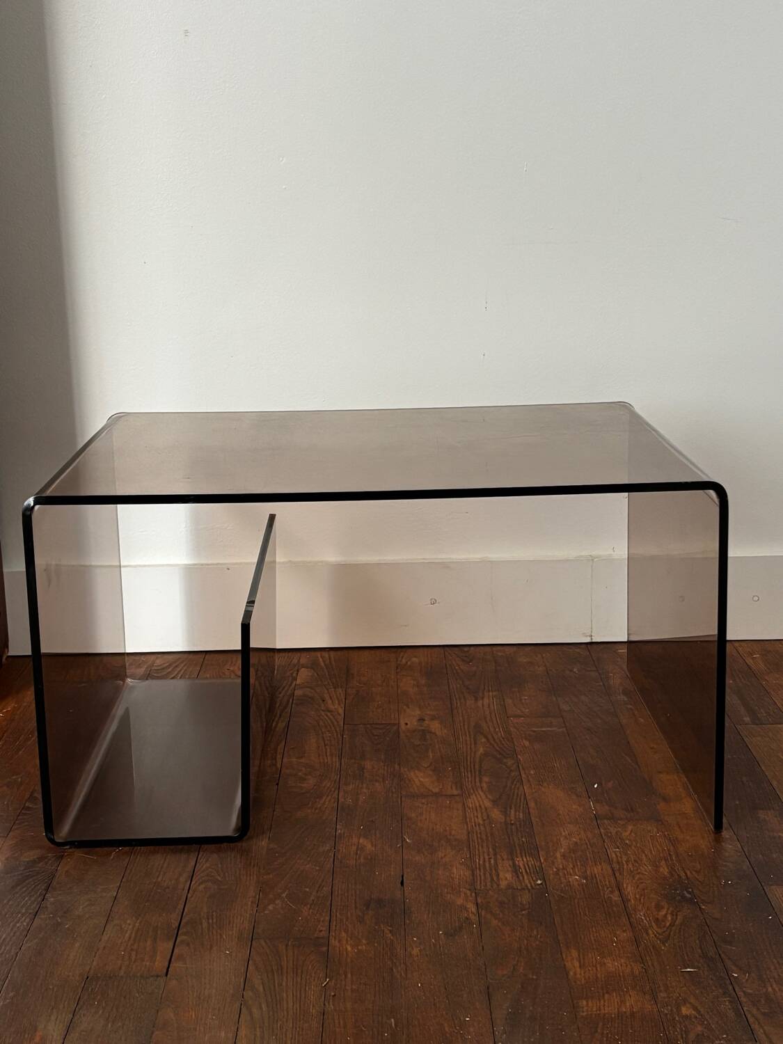 Smoked plexiglass coffee table