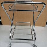 Folding trolley / Vintage bar, glass and chrome 70's