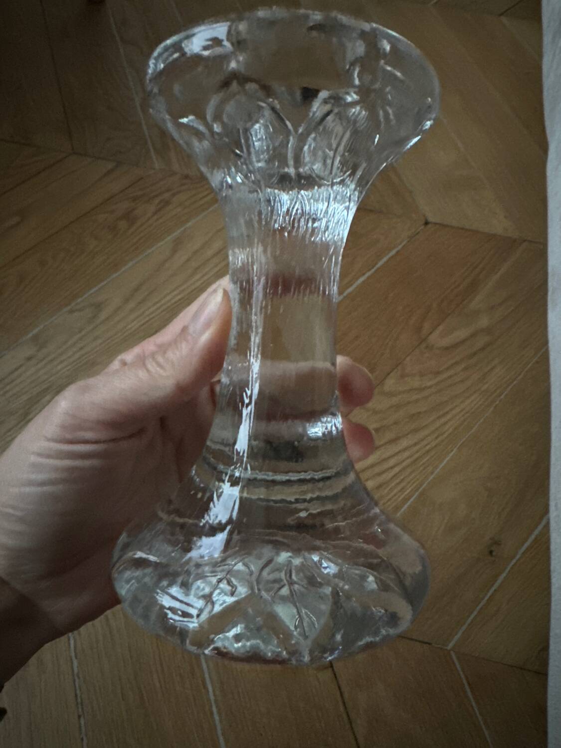 Glass Leaf Candle Holder