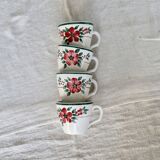 4 antique earthenware coffee cups – Creil & Montereau HBCM “Simone”