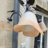 3-spoke glass paste chandelier