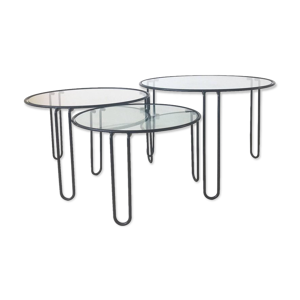 Set of three coffee tables - metal