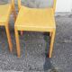 Set of 4 vintage light wood chairs