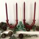 Pair of double ceramic candlesticks, 1950s