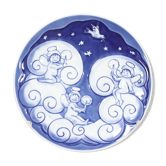Assiette Royal Copenhagen Noël enfants bleue en porcelaine 2009