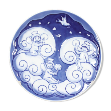 Royal Copenhagen Christmas plate for children blue porcelain 2009