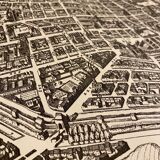Map plan engraving of Vintage Paris