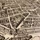 Carte plan gravure de Paris vintage