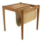 Scandinavian oak magazine rack, S.P Jensen, BRDR Furbo, Sweden, 1960