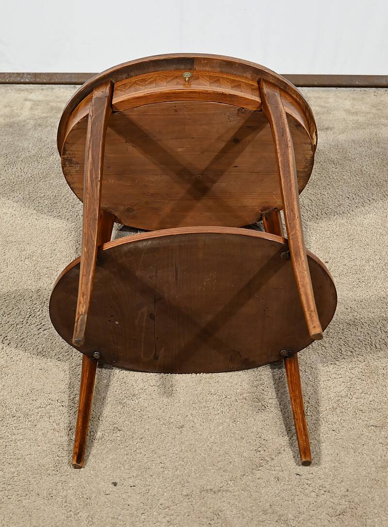 Small Marquetry Living Room Table, Louis XV / Louis XVI Transition style – 1920