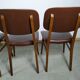 Suite de 6 chaise bois skaï marron brus vintage année 50 - 60