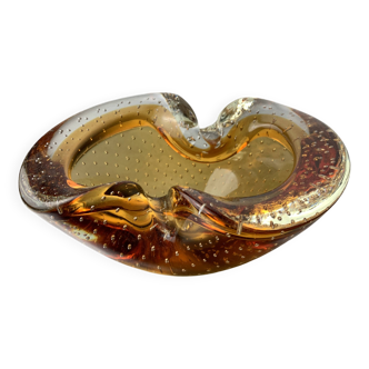 Orange Bubbles pocket emptier by Seguso, Murano glass, Italy, 1970