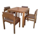 Chairs and table by Umberto Brandigi for Planula, 1960s, set of 5