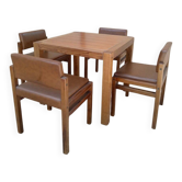 Chaises et table par Umberto Brandigi pour Planula, années 1960, ensemble de 5.
